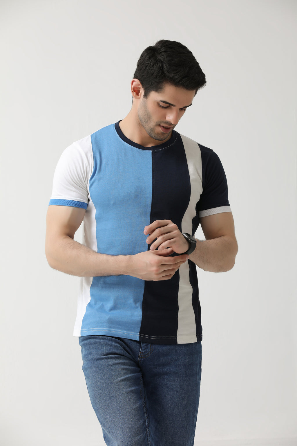 Navy Blue Colorblock T-Shirt | Hangwear