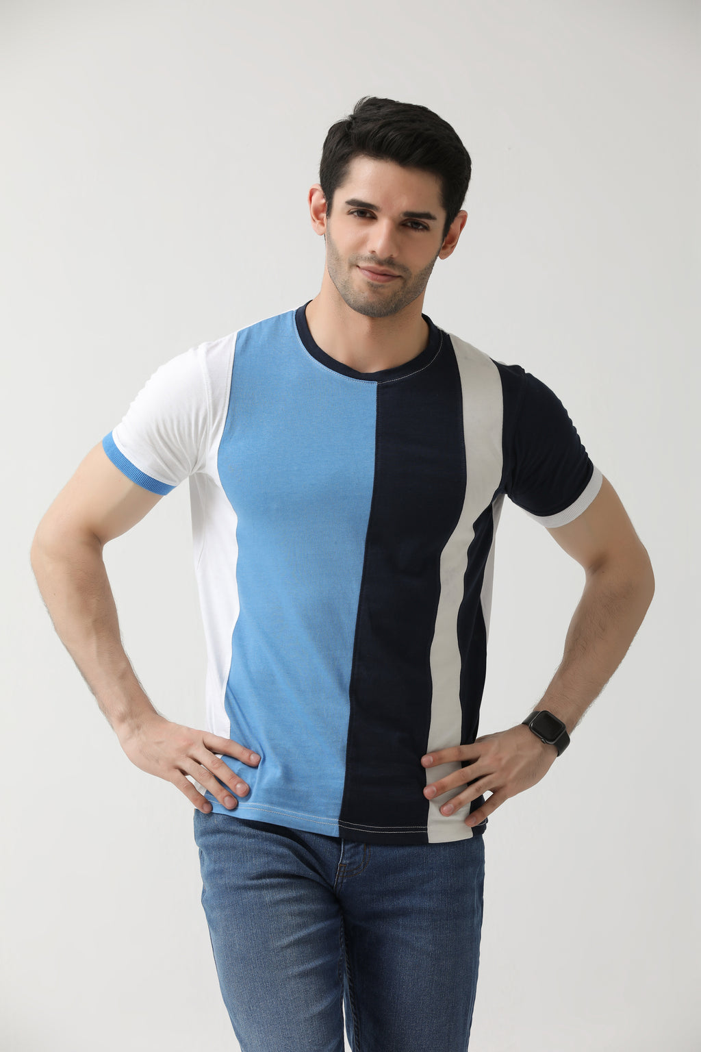 Navy Blue Colorblock T-Shirt | Hangwear
