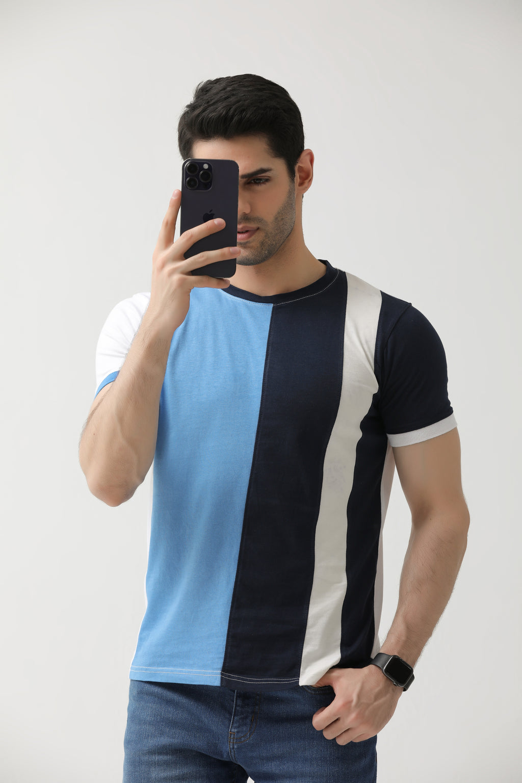 Navy Blue Colorblock T-Shirt | Hangwear