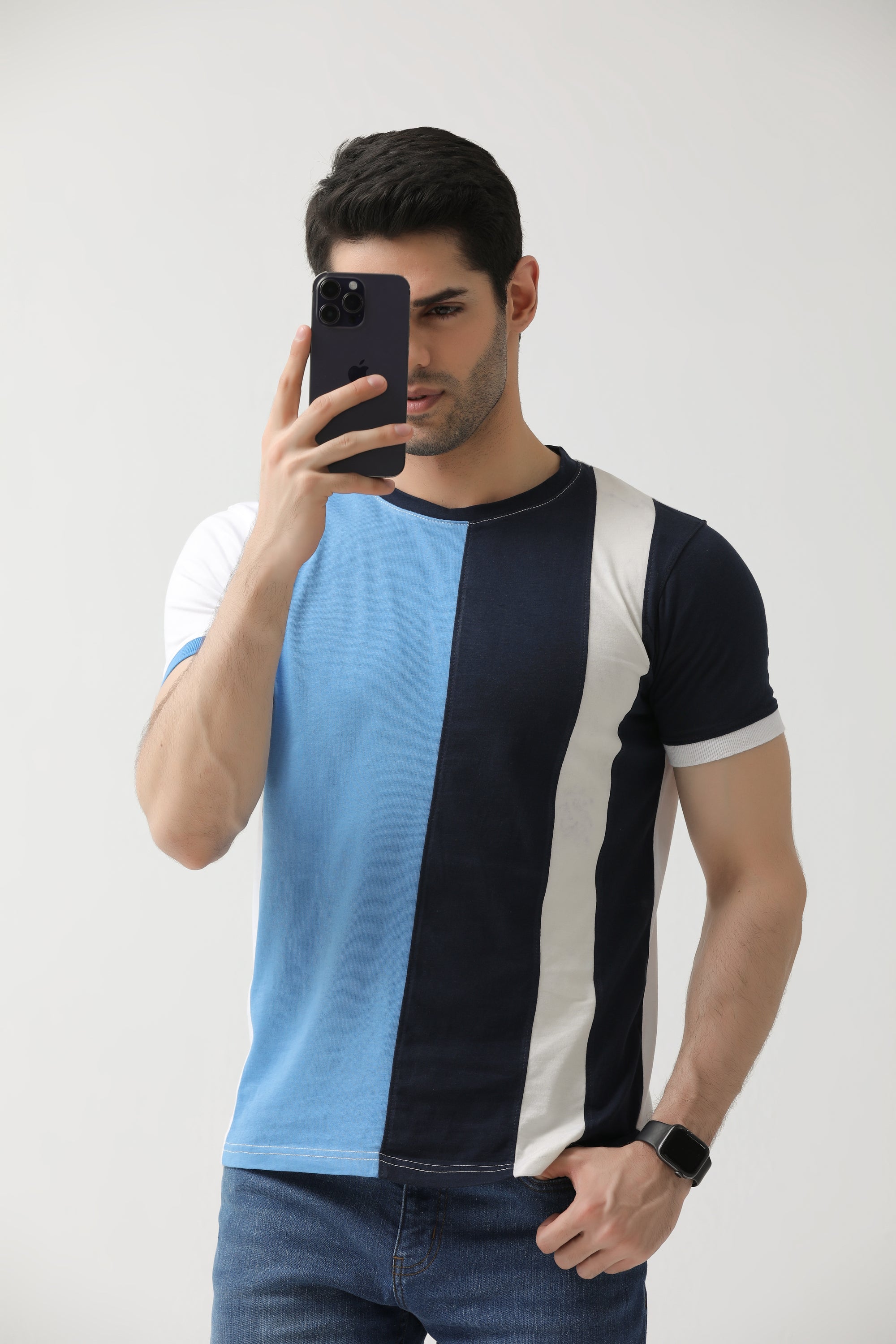 Navy Blue Colorblock T-Shirt | Hangwear